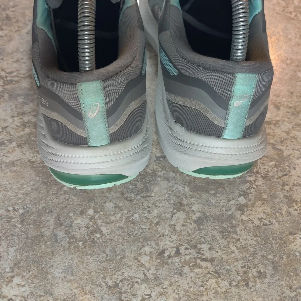 Asics Womens Gel Pulse 13 Gray Teal Running Shoes Sneakers 1012B035 Size 9